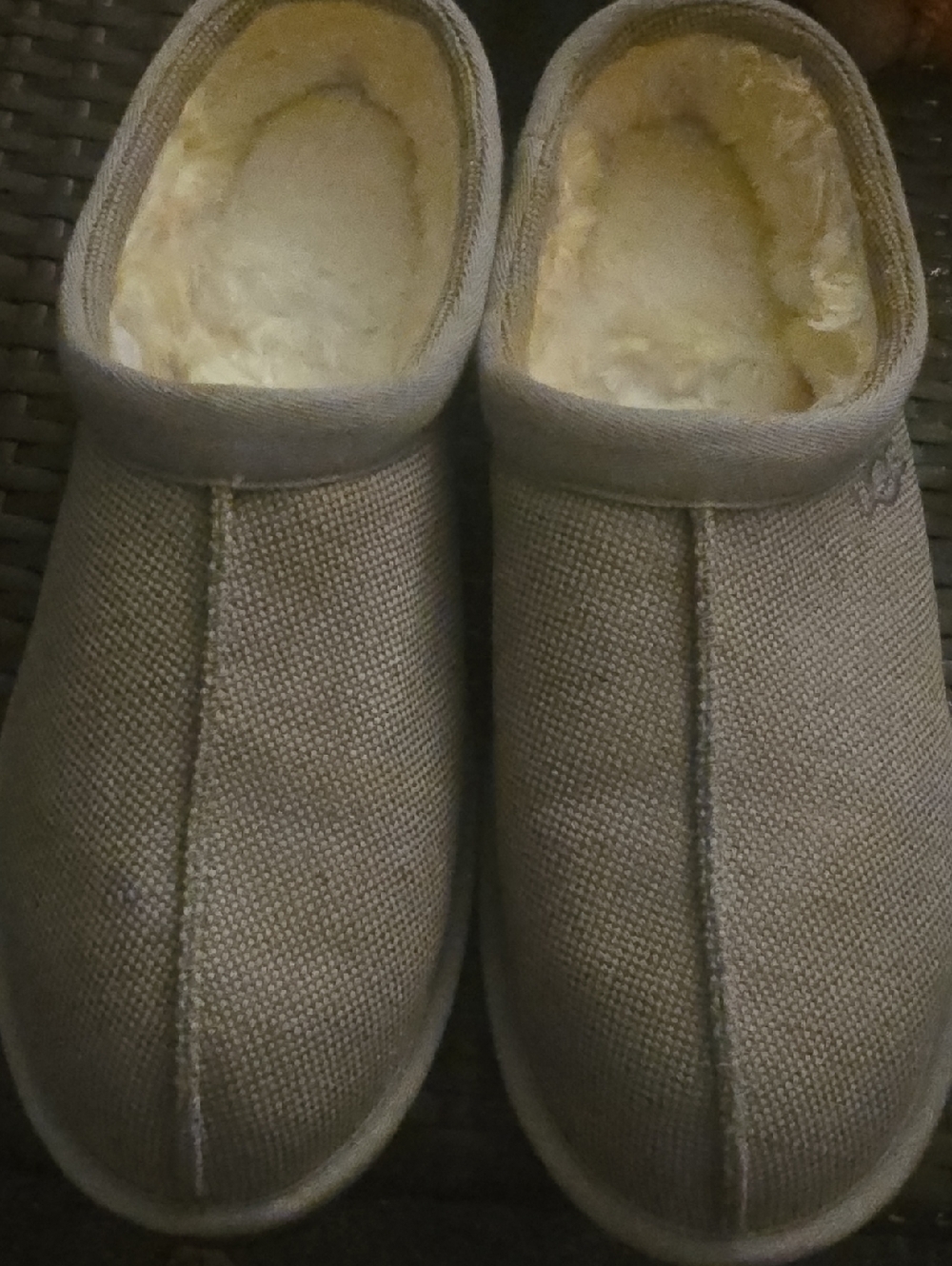 UGG Men's Tan Slip-On Shearling Lined Slippers